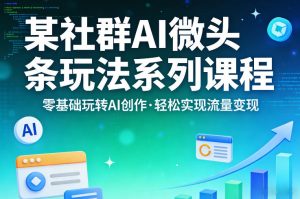 某社群的AI微头条玩法系列课程，零基础玩转AI创作，轻松实现流量变现-网创项目总站