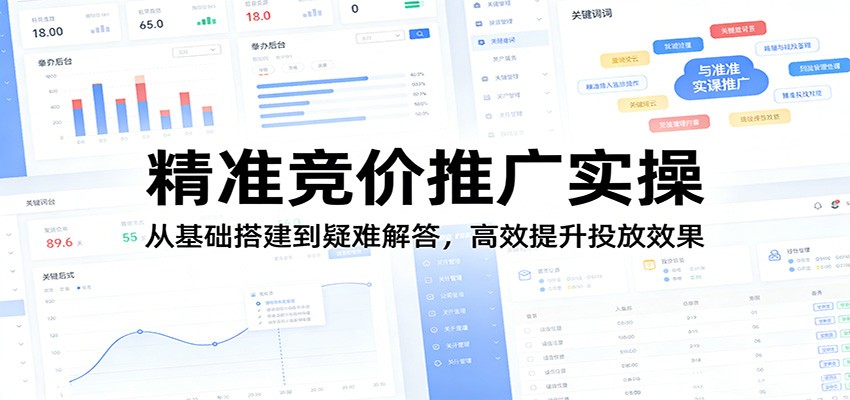 精准竞价推广实操：从基础搭建到疑难解答，高效提升投放效果-网创项目总站