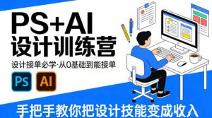 设计接单必学，PS+AI设计训练营，从0基础到能接单，手把手教你把设计技能变成收入-网创项目总站
