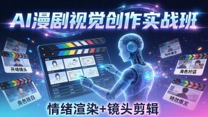 AI漫剧视觉导演思维实战班，从脚本到成片全掌握，分镜设计情绪渲染一站学会-网创项目总站