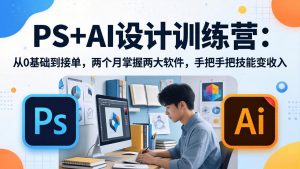 PS+AI设计训练营：从0基础到接单，两个月掌握两大软件，手把手把技能变收入-网创项目总站