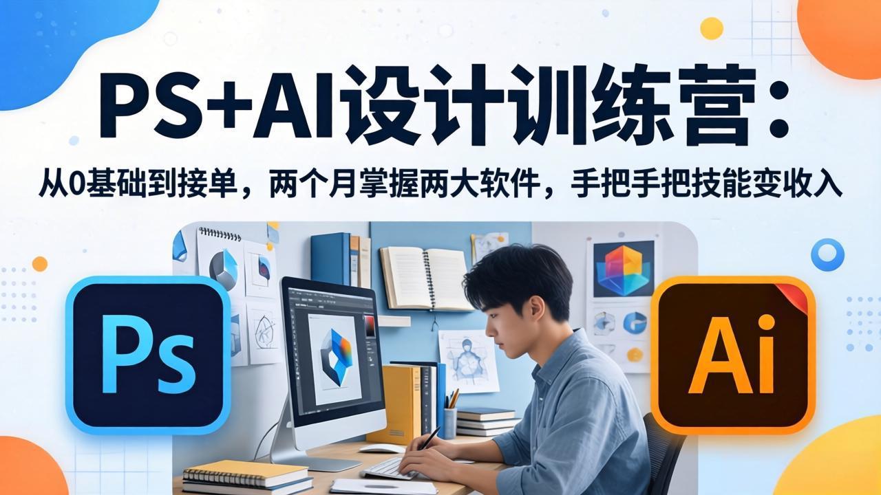 PS+AI设计训练营：从0基础到接单，两个月掌握两大软件，手把手把技能变收入-网创项目总站