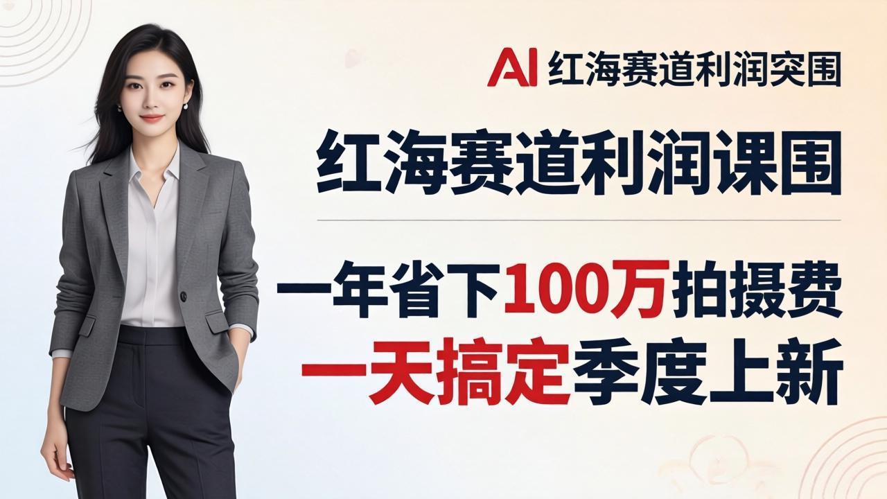 服装老板AI模特图课：一年省下100万拍摄费，一天搞定季度上新，红海赛道利润突围-网创项目总站