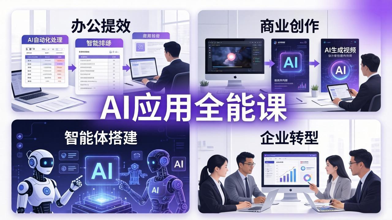 AIGC 应用全能课：办公提效、商业创作、智能体搭建、企业转型，一站式学会AI应用-网创项目总站