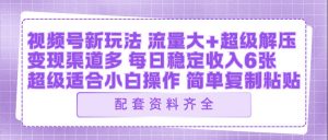 视频号新玩法：ai飞行视频玩法，每日稳定入账5张左右【配套齐全】-网创项目总站