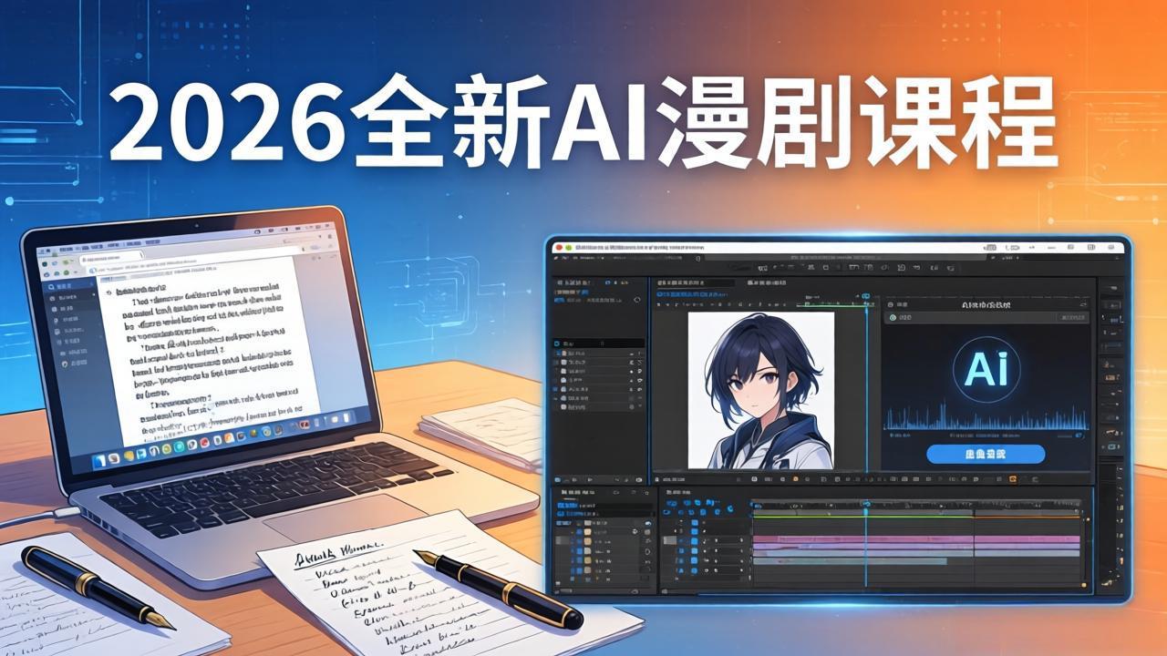 2026全新AI漫剧课程：覆盖创作全链路，教你写作分镜剪辑配音一站式打造漫剧作品-网创项目总站