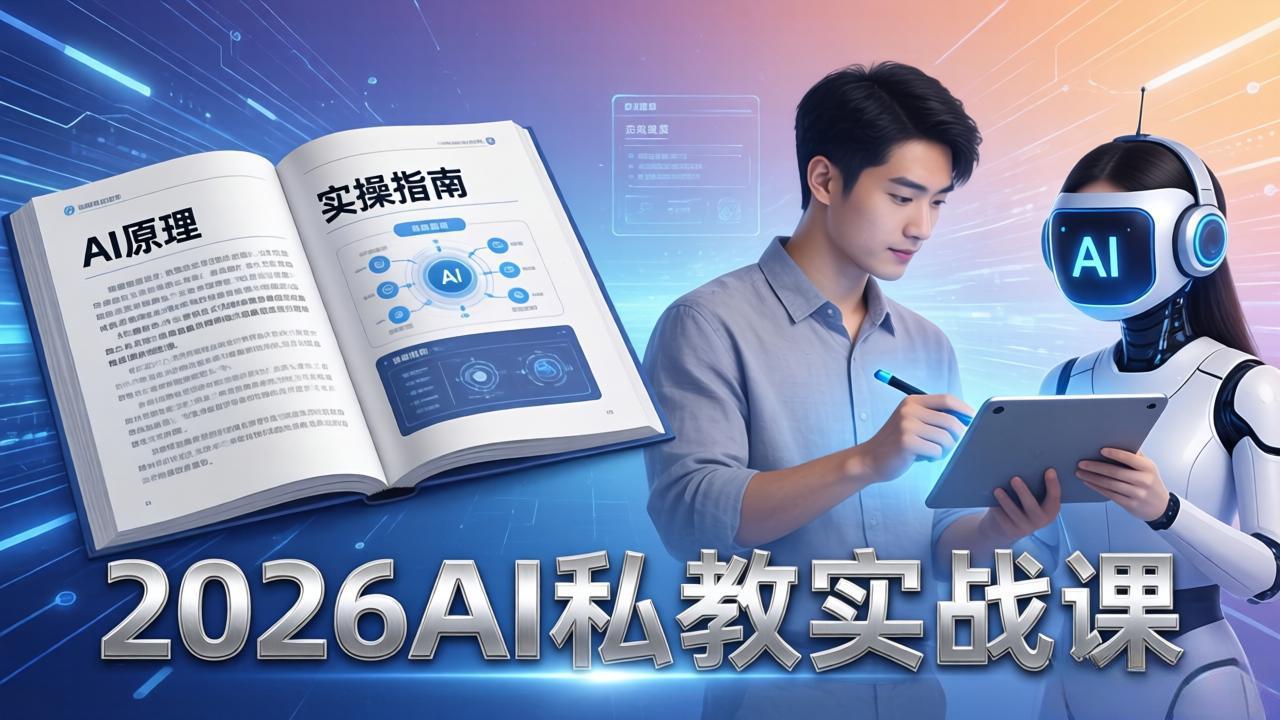 2026AI私教实战课：从AI原理到全场景实操，零基础学会用AI提效+单人单干创业-网创项目总站