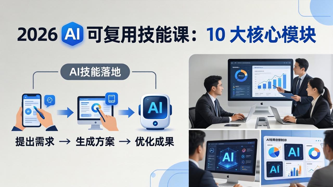 2026AI可复用技能-4月新课：10大核心模块，手把手教你把AI用进工作、产出成果-网创项目总站