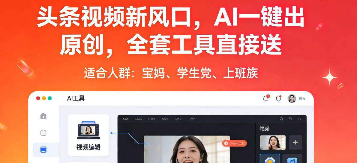 头条视频新风口，AI一键出原创，全套工具直接送，人人可做，有手就行【揭秘】-网创项目总站