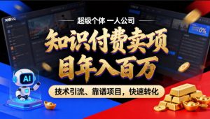2026年卖项目年入百个W，AI智能体个人IP-精准引流-稳定项目-转化成交【揭秘】-网创项目总站