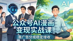 公众号AI漫画变现实战课：星座/职场/养生多赛道+智能体发文，靠广告分成稳定增收-网创项目总站