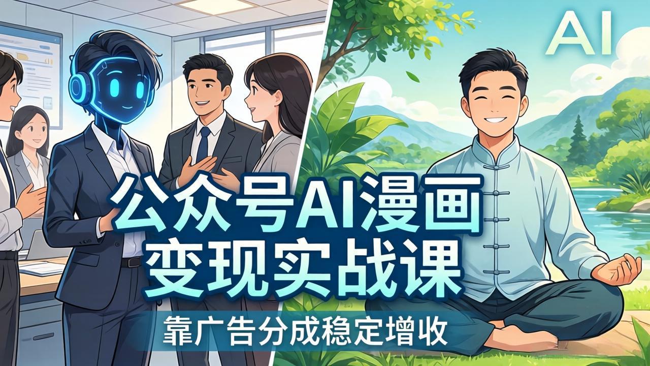 公众号AI漫画变现实战课：星座/职场/养生多赛道+智能体发文，靠广告分成稳定增收-网创项目总站