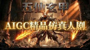 AIGC精品仿真人短剧教学，以五仙玄甲风为例展示保姆级实操教学-网创项目总站