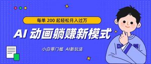 AI 动画躺赚新模式，无需经验，每单 200 起轻松月入过万-网创项目总站