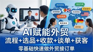 外贸+AI实战课：流程+选品+收款+谈单+获客，零基础快速做外贸接订单-网创项目总站