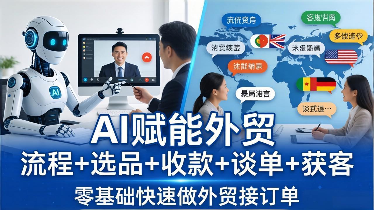外贸+AI实战课：流程+选品+收款+谈单+获客，零基础快速做外贸接订单-网创项目总站