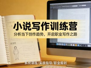小说加写作训练营，带你分析如何在当下脱颖而出，开启你的职业创作之路-网创项目总站