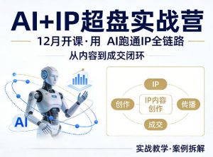 格掌门AI+IP超盘实战营，12月的课，用AI跑通IP全链路，从内容到成交闭环-网创项目总站