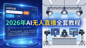 2026年AI无人直播全套教程：OBS安装+软件配置+直播间搭建+话术生成+一键开播实操-网创项目总站