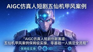 AIGC仿真人短剧创新赛道：五仙机甲风案例保姆级实操，零基础一人搞定全流程-网创项目总站