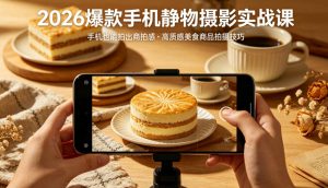 2026爆款手机静物摄影实战课，手机也能拍出商拍感，学会拍出高质感美食商品-网创项目总站