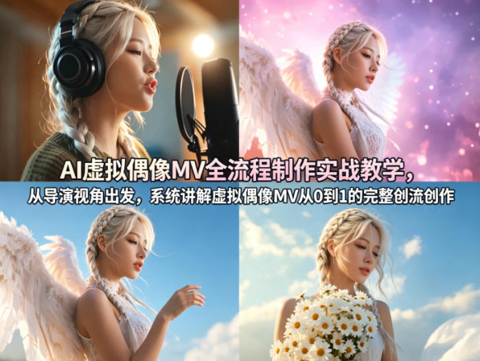 AI虚拟偶像MV全流程制作实战教学，从导演视角出发，系统讲解虚拟偶像MV从0到1的完整创作流程-网创项目总站