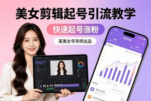 某美女号导师出品：美女剪辑起号引流教学，快速起号涨粉-网创项目总站