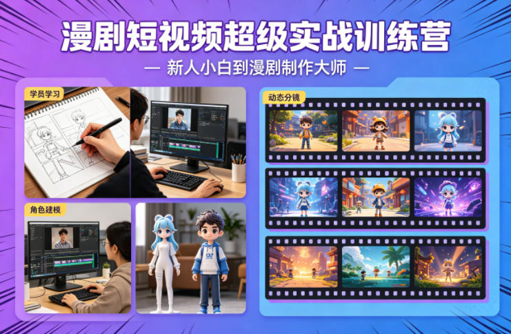 漫剧短视频超级实战训练营，新人小白到漫剧制作大师-网创项目总站