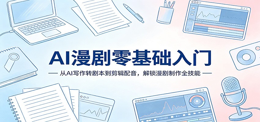 AI漫剧零基础入门：从AI写作转剧本到剪辑配音，解锁漫剧制作全技能-网创项目总站