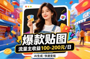 借助AI生成爆款贴图做公众流量主，当日收益100-200-网创项目总站