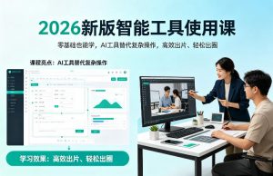 2026新版智能工具使用课，零基础也能学，用AI工具替代复杂操作，高效出片、轻松出圈-网创项目总站