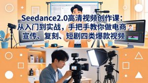 Seedance2.0高清视频创作课：从入门到实战，手把手教你做电商、宣传、复刻、短剧四类爆款视频-网创项目总站