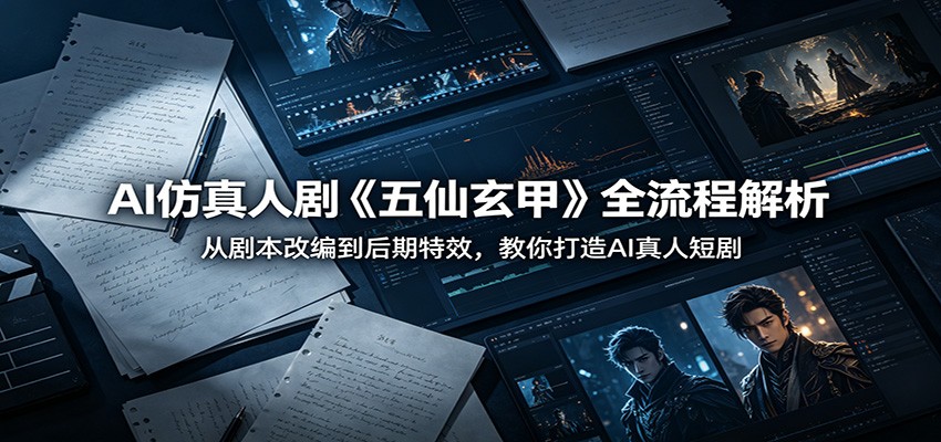AI仿真人剧《五仙玄甲》全流程解析：从剧本改编到后期特效，教你打造AI真人短剧-网创项目总站