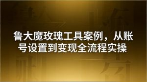 引流创业粉卖软件教学：鲁大魔玫瑰工具案例，从账号设置到变现全流程实操-网创项目总站