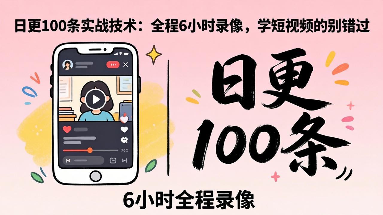 某工作坊东莞2026年4月12线下课：日更100条实战：全程6小时录像，学短视频的别错过-网创项目总站