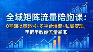 全域矩阵流量陪跑课：0基础批量起号+多平台爆流+私域变现，手把手教你流量暴涨-网创项目总站