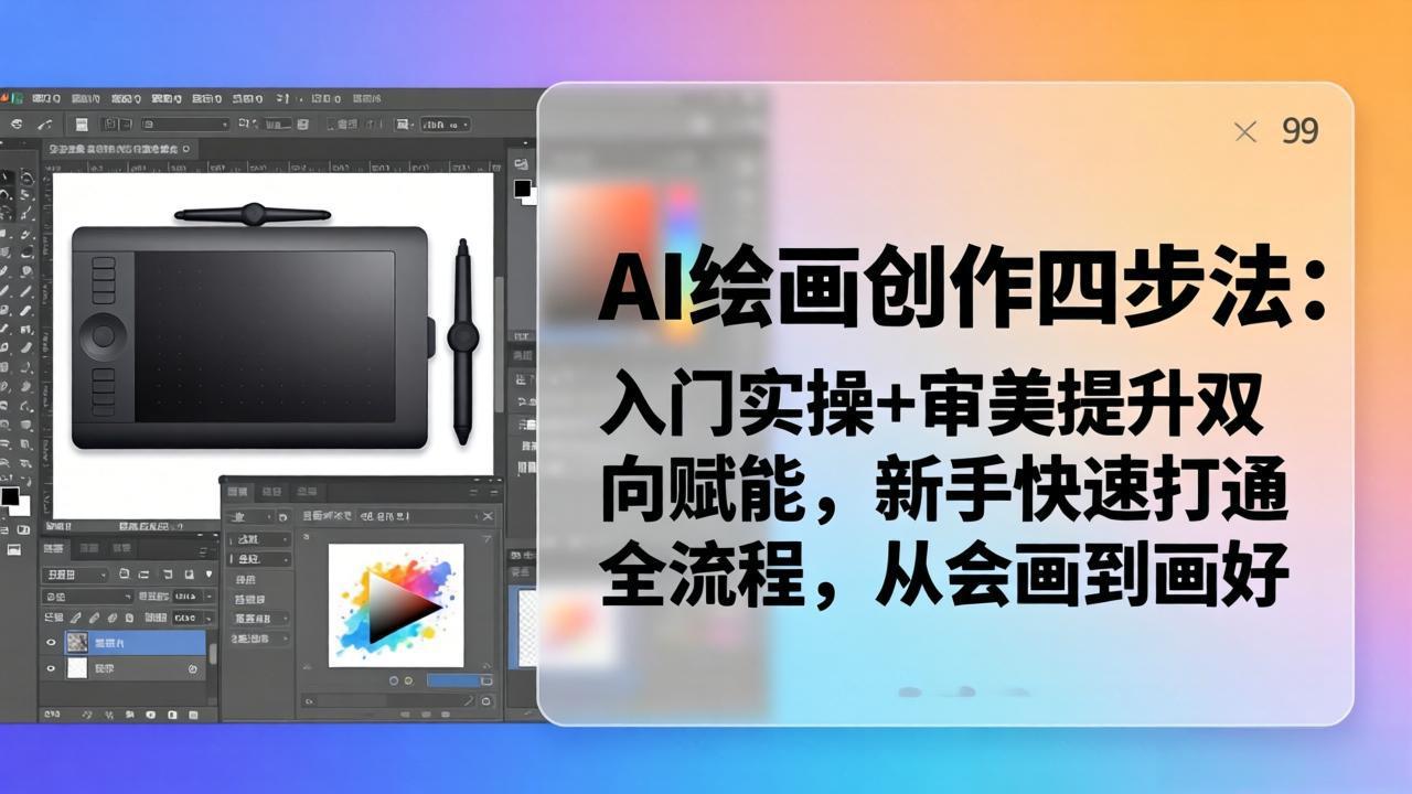 AI绘画创作四步法：入门实操+审美提升双向赋能，新手快速打通全流程，从会画到画好-网创项目总站