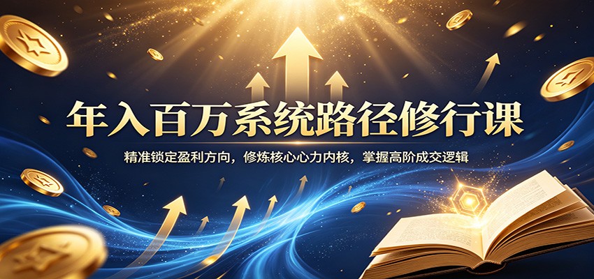 年入百万系统路径修行课：精准锁定盈利方向，修炼核心心力内核，掌握高阶成交逻辑-网创项目总站