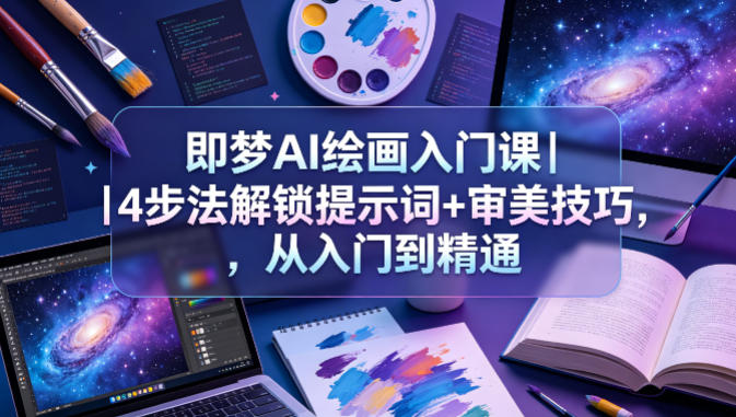 即梦AI绘画入门课｜4步法解锁提示词+审美技巧，从入门到精通-网创项目总站