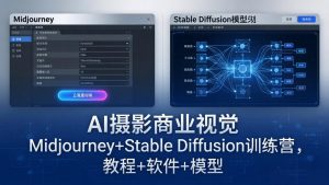 AI摄影商业视觉Midjourney+Stable Diffusion训练营，教程+软件+模型-网创项目总站