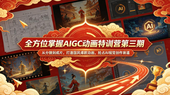 全方位掌握AIGC动画特训营第三期，从分镜到成片，打造国风爆款动画，抢占AI视觉创作赛道红利-网创项目总站