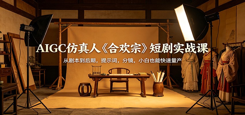 AIGC仿真人《合欢宗》短剧实战课：从剧本到后期，提示词，分镜，小白也能快速量产-网创项目总站