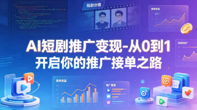 AI短剧推广变现-从0到1开启你的推广接单之路-网创项目总站