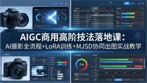 AIGC商用高阶技法落地课：AI摄影全流程+LoRA训练+MJSD协同出图实战教学-网创项目总站