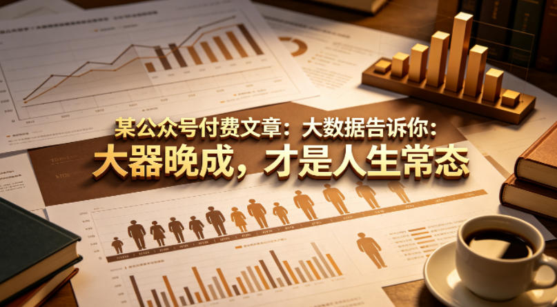 某公众号付费文章：大数据告诉你：大器晚成，才是人生常态-网创项目总站
