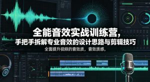 全能音效实战训练营，手把手拆解专业音效的设计思路与剪辑技巧，全面提升视频的音效质感-网创项目总站