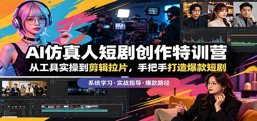 AI仿真人短剧创作特训营：从工具实操到剪辑拉片，手把手打造爆款短剧-网创项目总站