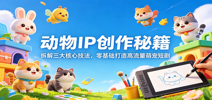 动物IP创作秘籍：拆解三大核心技法，零基础打造高流量萌宠短剧-网创项目总站