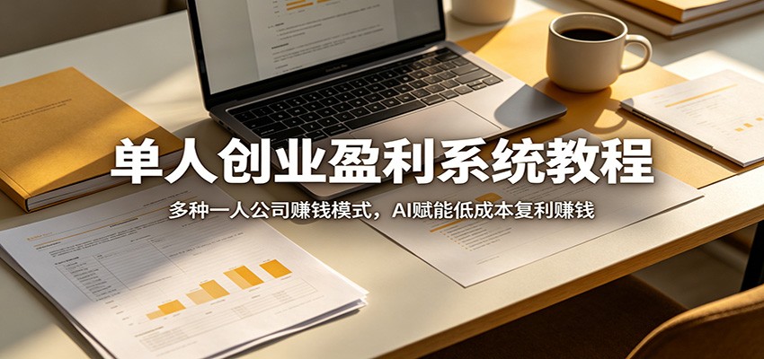 单人创业盈利系统教程：多种一人公司赚钱模式，AI赋能低成本复利赚钱-网创项目总站