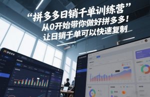 拼多多日销千单训练营，从0开始带你做好拼多多，让日销千单可以快速复制(更新26年4月)-网创项目总站
